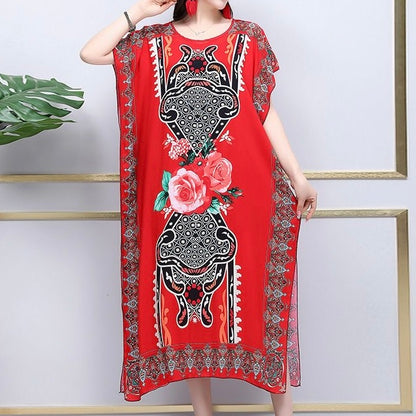 Vestido drapeado estampado