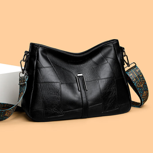 Bolso multicapa de piel suave de gran capacidad