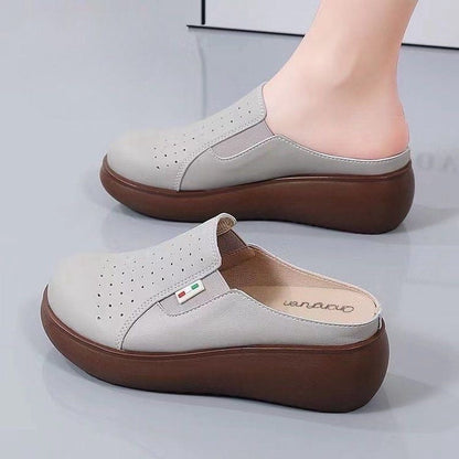 Zapatillas de cuero de suela gruesa