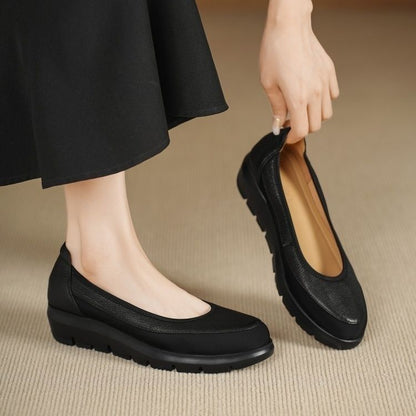 Zapatos casuales de mujer con suela suave y tacón bajo