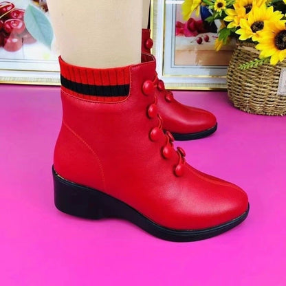 Botines Negros con Botones para Mujer