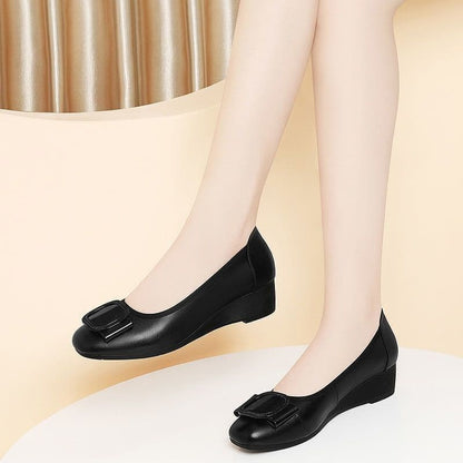 Zapatos planos de cuero suave