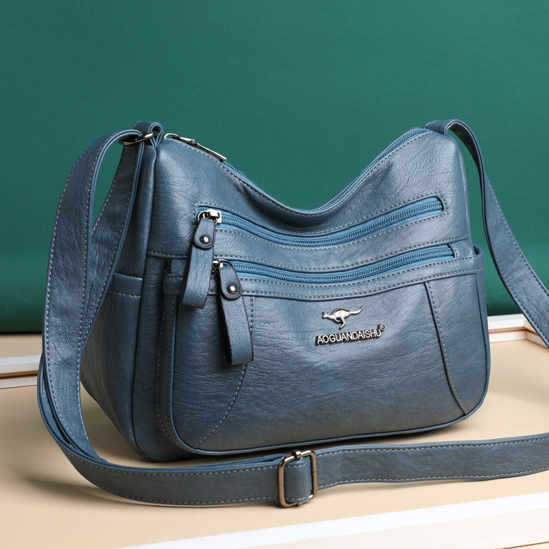Bolso de piel suave texturizada