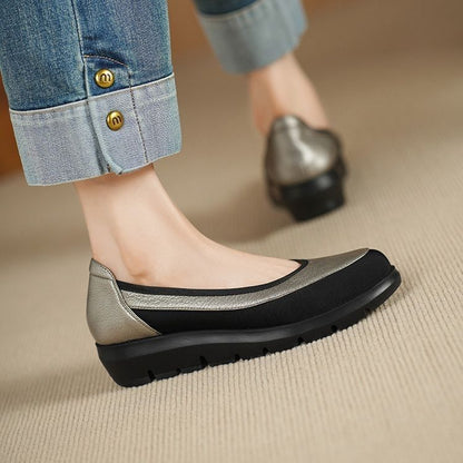 Zapatos casuales de mujer con suela suave y tacón bajo