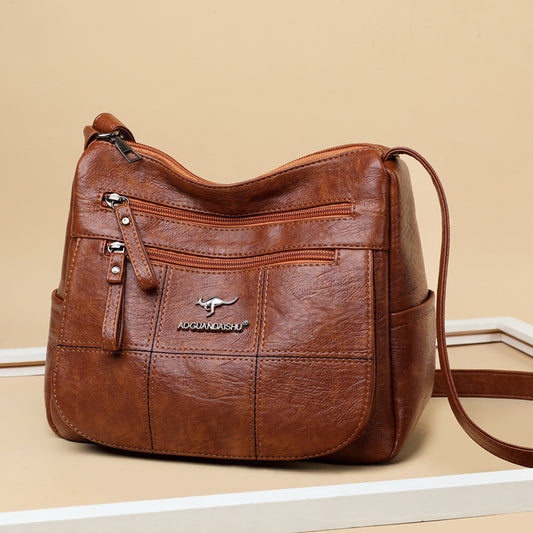 Bolso de piel a cuadros