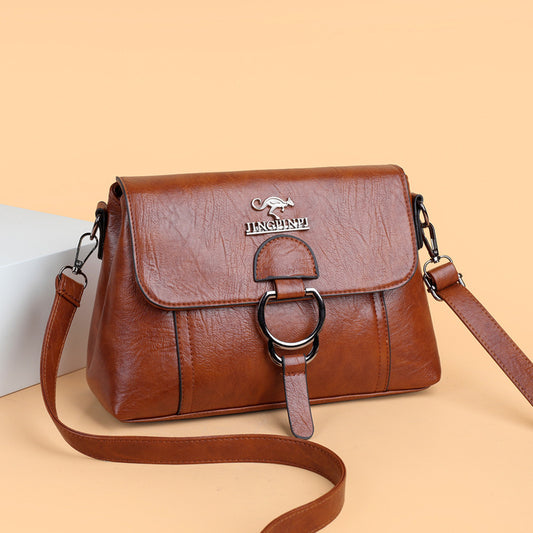 Bolso de hombro cuadrado sencillo de piel suave