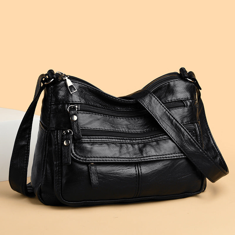 Bolso de piel lavada texturizada de gran capacidad