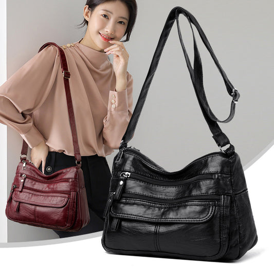 Bolso de piel lavada texturizada de gran capacidad