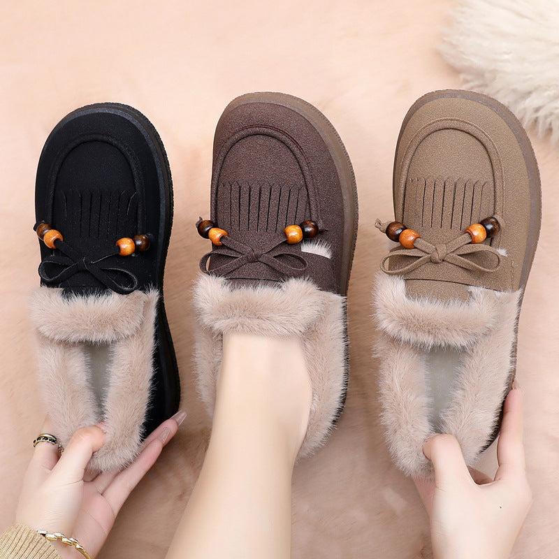 Zapatos con forro polar de estilo retro