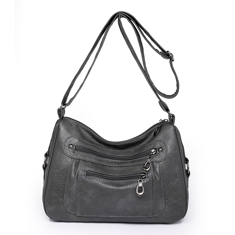 Bolso vintage de piel suave con textura