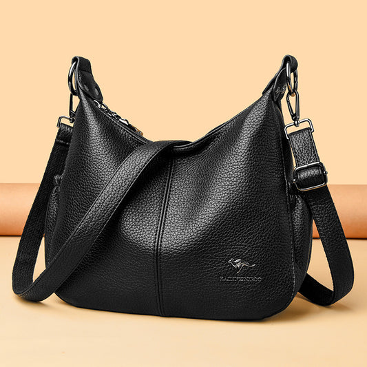 Bolso de piel de gran capacidad y hombro ancho
