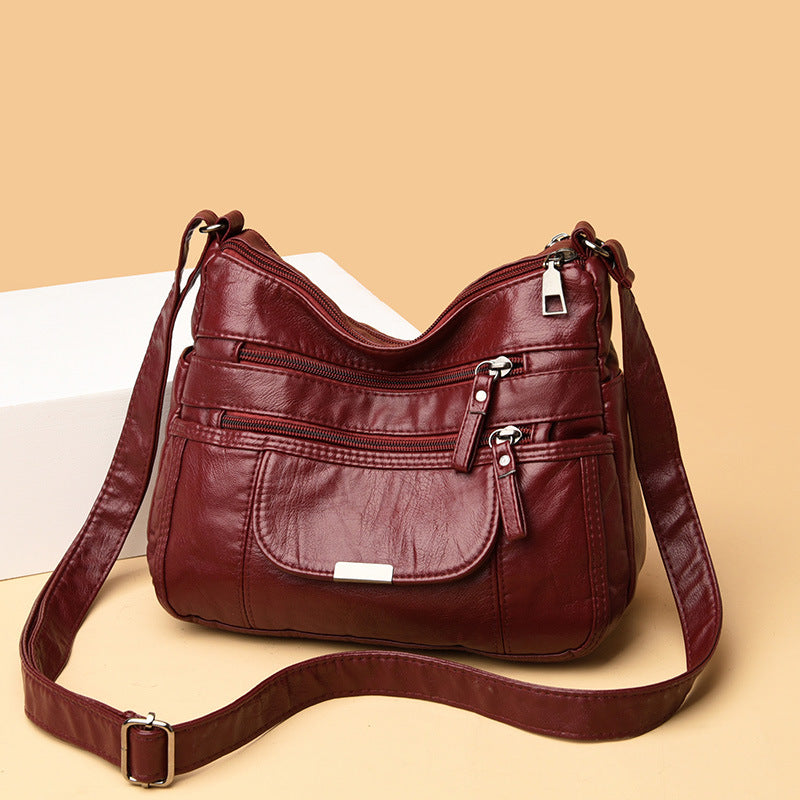 Bolso de cuero decorativo de metal