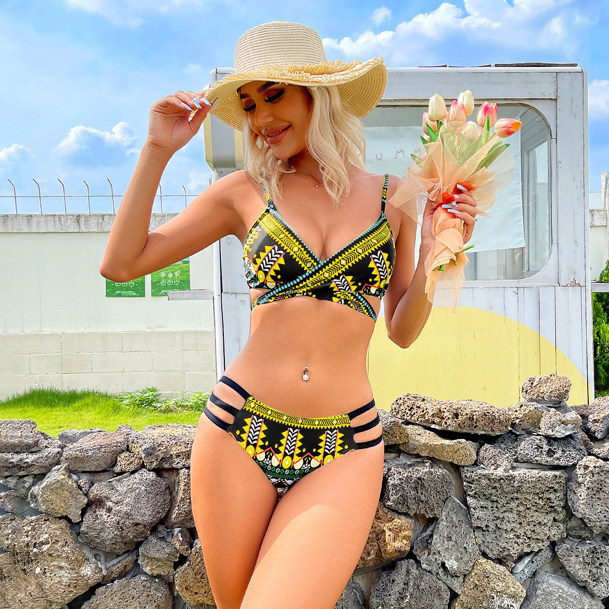 Traje de baño elegante y favorecedor para las vacaciones