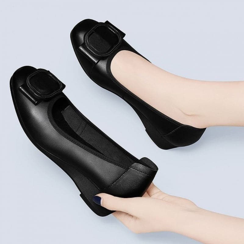 Zapatos planos de cuero suave