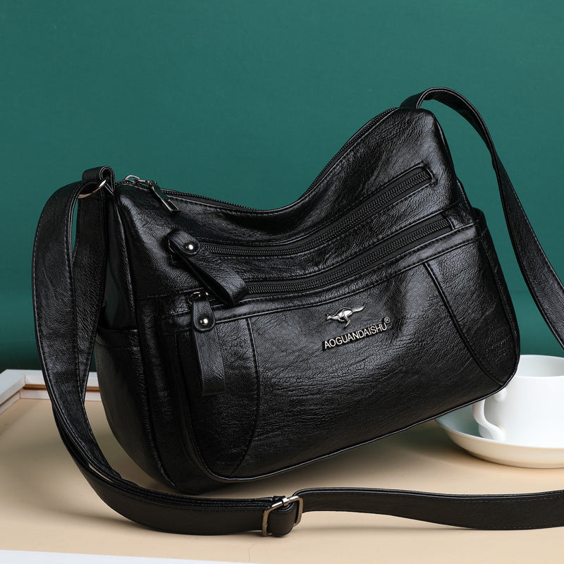 Bolso de piel suave texturizada