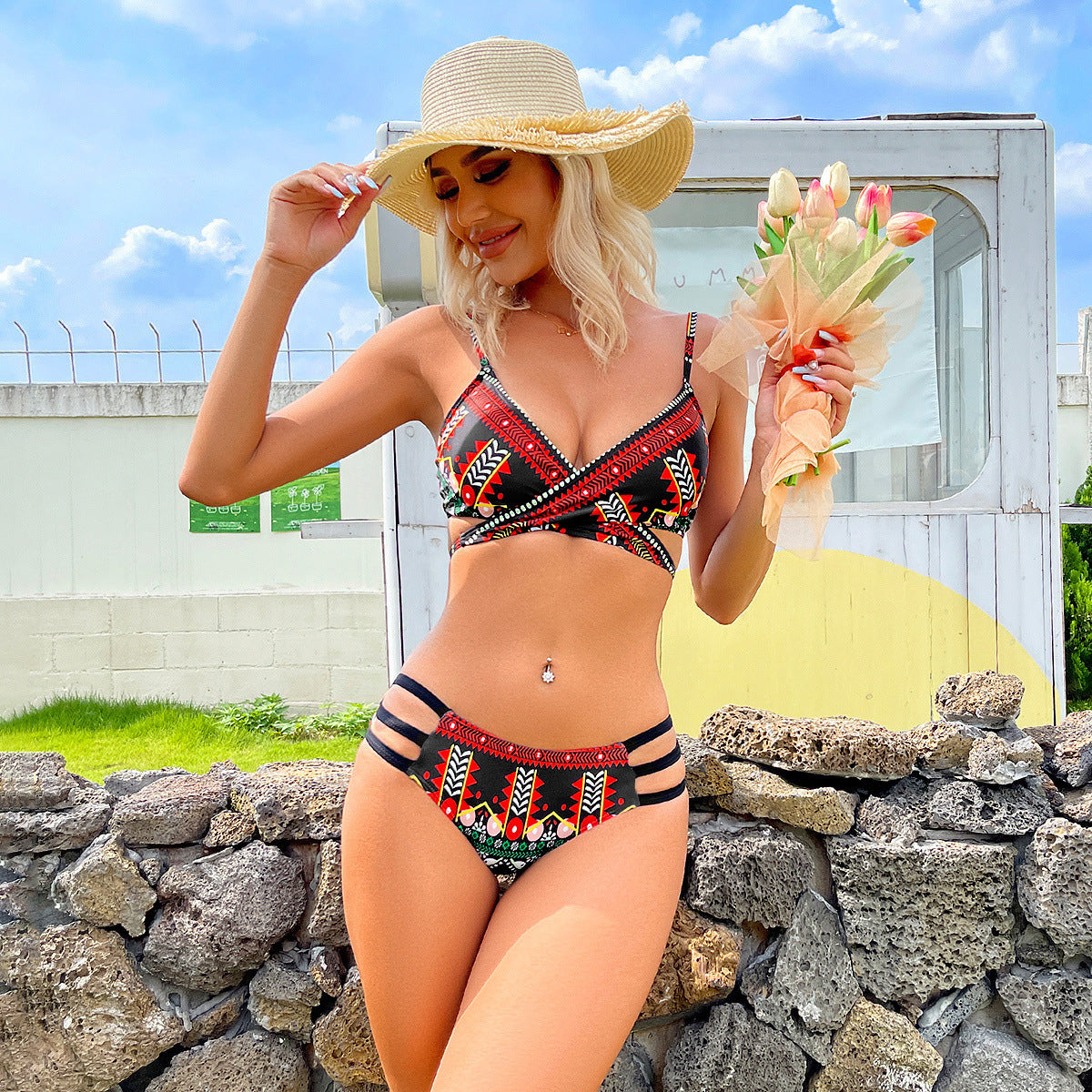 Traje de baño elegante y favorecedor para las vacaciones