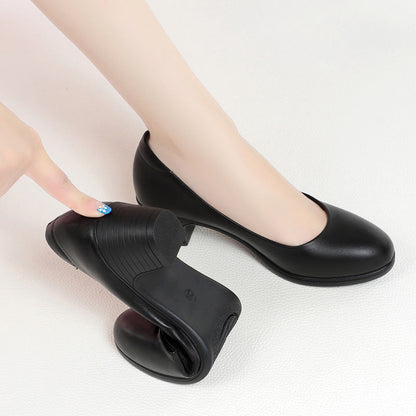 Zapatos de suela blanda y tacón grueso