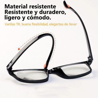 Gafas de lectura con zoom inteligente y automático con luz azul