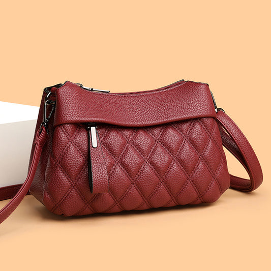 Bolso de hombro de piel con solapa