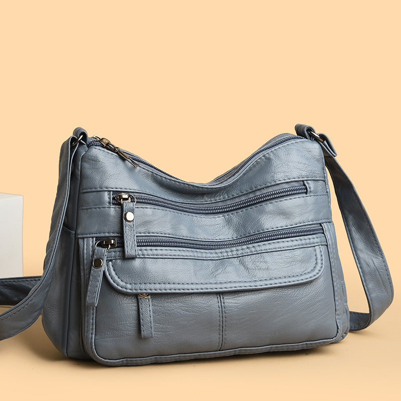 Bolso de piel lavada texturizada de gran capacidad