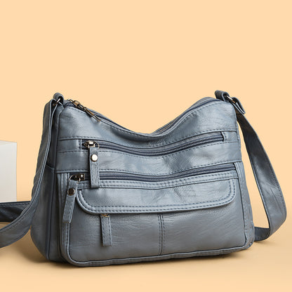 Bolso de piel lavada texturizada de gran capacidad
