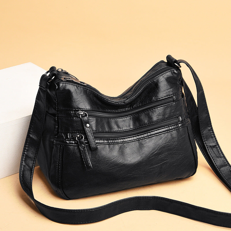 Bolso de piel de color liso
