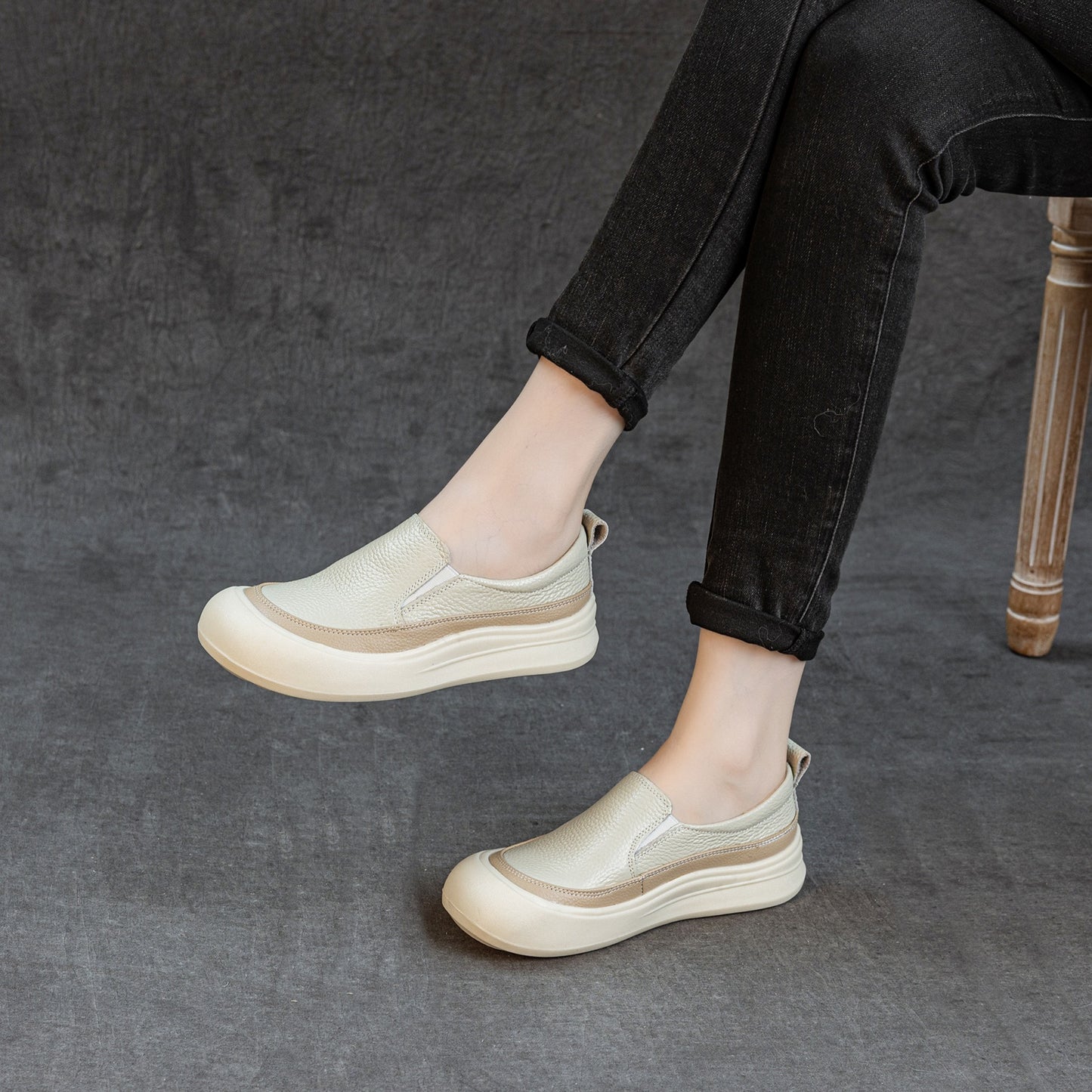 Zapatos de suela blanda 100% piel de vaca