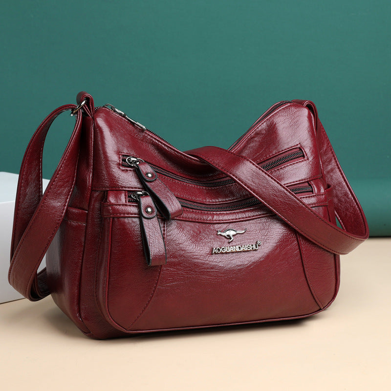 Bolso de piel suave texturizada