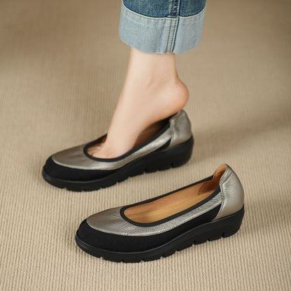 Zapatos casuales de mujer con suela suave y tacón bajo