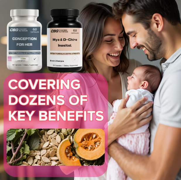 Regalos para ella | Conception for Her (Fórmula de apoyo a la fertilidad) y cápsulas de inositol