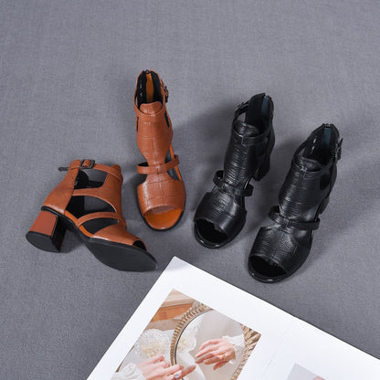 [🐂100% cuero auténtico]Sandalias Fiesta Romana