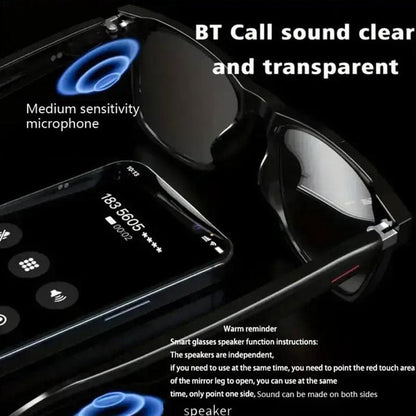 Gafas inteligentes con auriculares inalámbricos para escuchar música y hacer llamadas