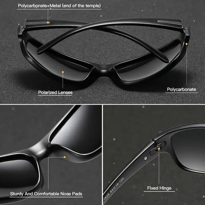 Gafas retro polarizadas cuadradas